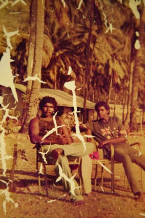 A young Cameron Doomadgee (right).