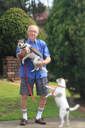 Home with the dogs: Roger Rogerson at his house in Padstow Heights in 2011.