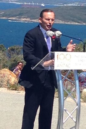 Prime Minister Tony Abbott addresses the crowd.