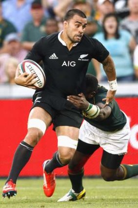 Liam Messam on the charge against the Springboks last week.