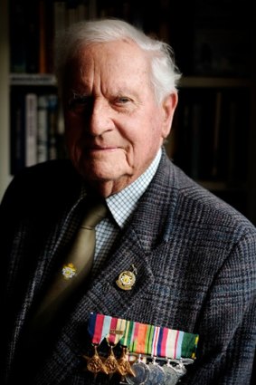 Jack Caple with medals for service at Tobruk, El Alamein and New Guinea.