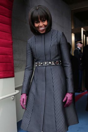 Stylish ... Michelle Obama was dressed by Thom Browne.