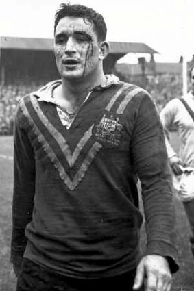 Ian Walsh following a Test match on the Kangaroos 1959-60 tour of Great Britain.