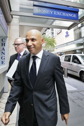 Confidential coal maps ... Moses Obeid walks towards ICAC to give evidence on Friday.