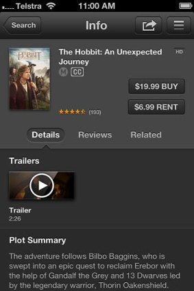 <em>The Hobbit: An Unexpected Journey</em> on iTunes.