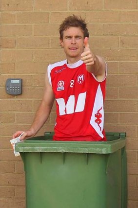 High tech: Thompson in the ''ice-bath'' after a Melbourne Heart training session.