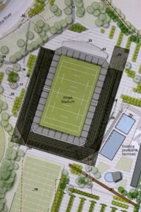 Artist's impression of stage one of Parramatta Stadium's redevelopment.