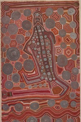 Yumari, by  Uta Uta Tjangala of the  Pintupi people, Papunya, Northern Territory, 1981, Acrylic on canvas. 