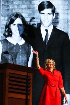 Liberal use of the ''L'' word &#8230; Ann Romney delivers a speech intended to appeal to women, many of whom are uncomfortable at the Republican stance on women's health issues.