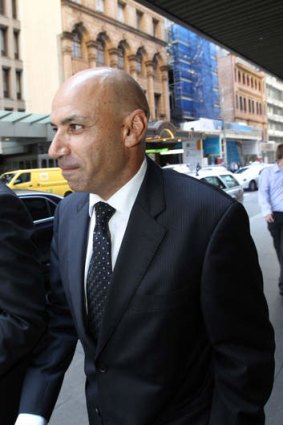 Moses Obeid leaves the ICAC after giving evidence.
