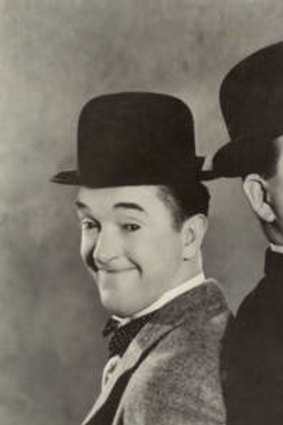 Comedians Laurel and Hardy.