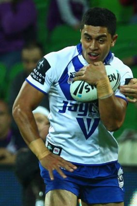 Made the cut ... the Bulldogs Tim Lafai claimed his first jersey of the season.