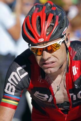 Cadel Evans carries the weight of success.