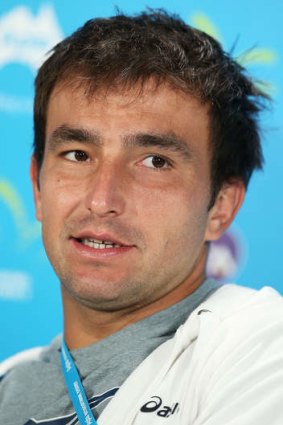 Taking it easy: Marinko Matosevic holds his own press conference on Wednesday.
