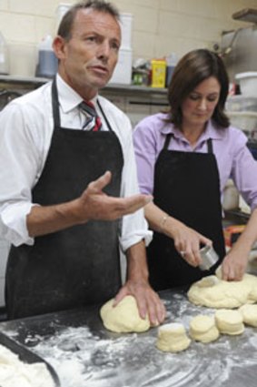 On the move...making scones at Zen bakery in Belmont.