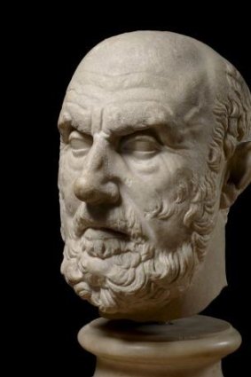 Wise man: Marble head from a statue of the philosopher Chrysippus.