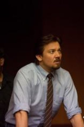 Plotting: Actor Jeremy Renner, left,  with director Michael Cuesta on the set of <i>Kill the Messenger</i>.