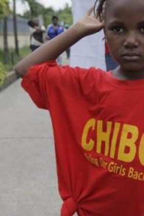 Public pressure: a girl wears a T-shirt that reads "Chibok: Bring Our Girls Back Alive" at a May Day demonstration demanding action over the abduction of more than 200 Nigerian schoolgirls near the north-eastern town of Chibok.