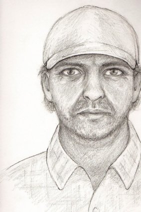 A composite drawing of the suspected serial killer.