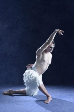 Australian dancer Nick Cunningham in Matthew Bourne's <i>Swan Lake</i>.