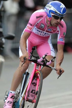 Michele Scarponi during the opening time trial of the Giro d'Italia in on May 5 this year.