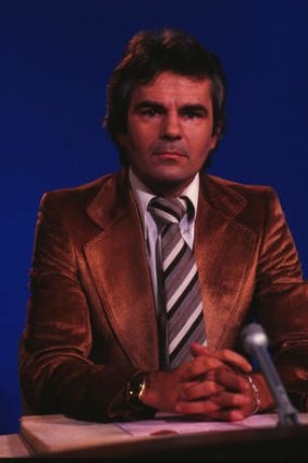 Early days: Les Murray, the face of SBS football coverage, in the studio.