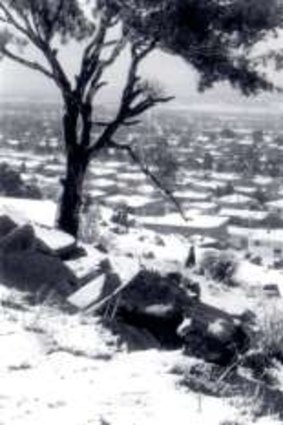 Snow on Narrabundah’s Rocky Knob and beyond in 1967