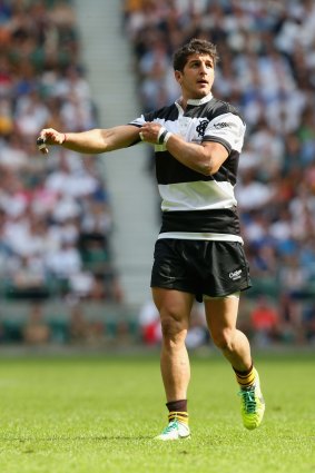 Tomas Cubelli playing for the Barbarians against England in June 2014.