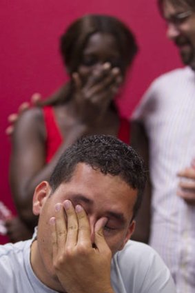 Julio Calderon, 23, who arrived from Honduras when he was 16, reacts to Mr Obama's announcement.