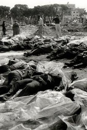 Disgrace: the massacres at the Palestinian refugee camps of Sabra and Shatila during Israel's 1982 invasion of Lebanon forced Sharon to relinquish the defence ministry.