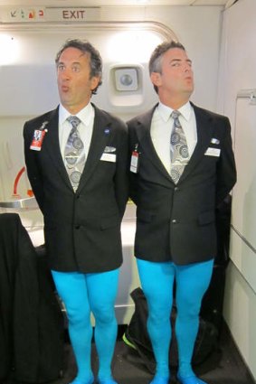 Ray Galea and Damien O'Connor as blue-footed boobies.