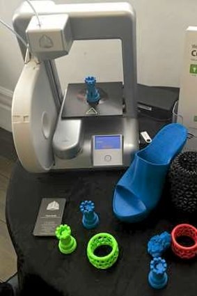 A consumer-grade 3D Cube printer with some samples, on show at the University of Melbourne 3D showcase earlier this month.