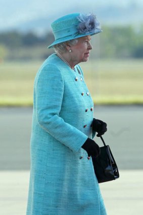 The Queen arriving in Canberra on Wednesday.