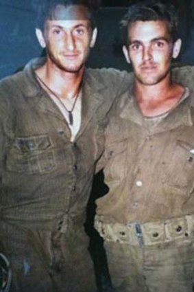 Taryn's brother Jason, with Sean Penn, on the set of Thin Red Line.