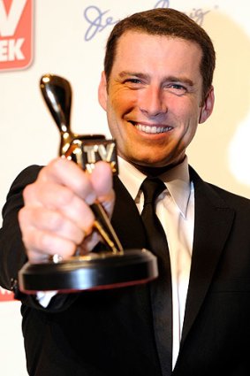 Karl Stefanovic with the Gold Logie he won in 2011.