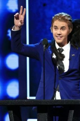 Justin Bieber speaks onstage at the Comedy Central Roast.