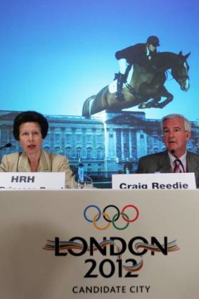 Bidding buddies ... Princess Anne and Sir Craig Reedie in Singapore in 2005 when London was awarded the Olympics.