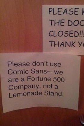An example of Comic Sans-induced indignation.