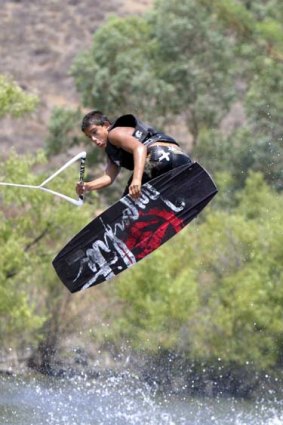 Going with the flow ... wakeboarding.