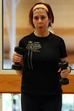Running on empty ... injuries can ruin an exercise regime. Megan O'Laughlin gets back to aerobics despite breaking her elbow two weeks before.