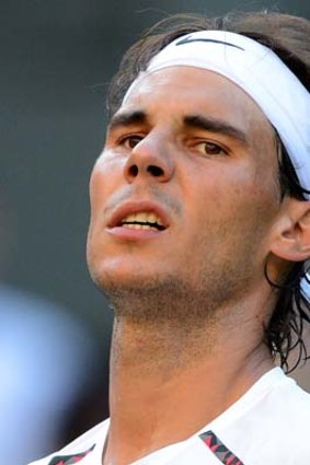 Rafael Nadal during his loss to the Czech Republic's Lukas Rosol at Wimbledon.