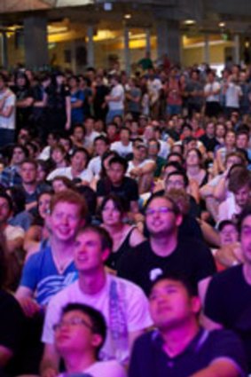 Thousands turned out for the StarCraft II launch at Federation Square, Melbourne, in March.