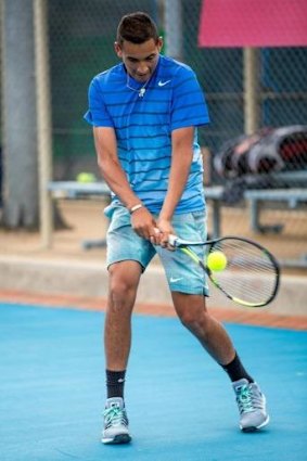 Nick Kyrgios at the AIS on Tuesday.