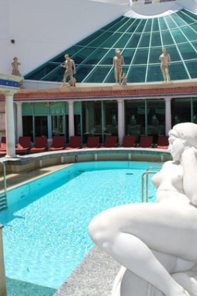 One of three pools on board the cruise ship.