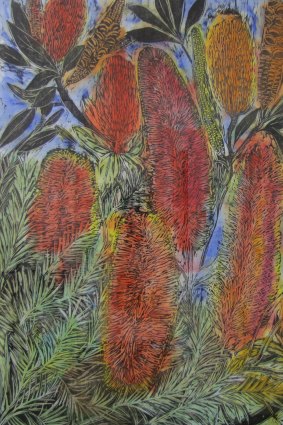 Salvatore Zofrea, Banksias, 2008 in Watercolours and Woodcuts at Nancy Sever Gallery.