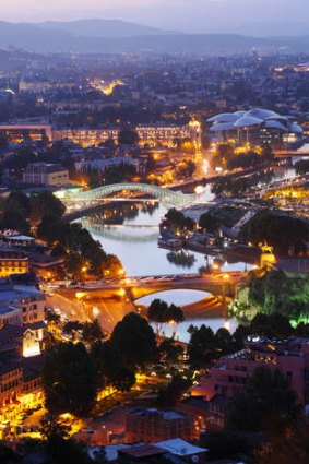 Mtkvari River as it runs through Tbilisi.