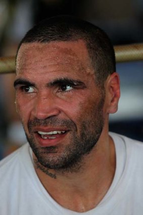 Heckled ... Anthony Mundine.