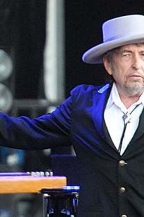 US singer-songwriter Bob Dylan performing on at "Les Vieilles Charrues" Festival in Carhaix, western France.