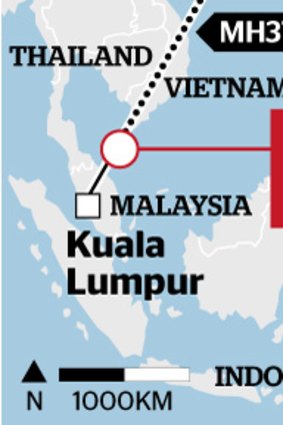 Flight path: The missing MH370.