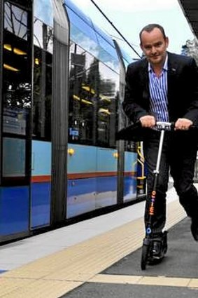 Digital advertising agency managing director Simon McMaster uses a scooter for part of his daily commute.